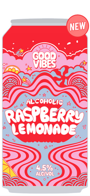 Good Vibes - Hard Raspberry Lemonade   - 375ml Can - 4.5% - 2 Pack Sizes
