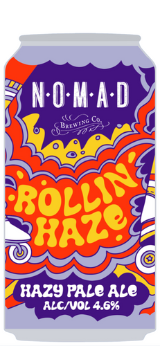 Nomad Rollin Haze - Hazy Pale Ale   - 375ml Can - 4.6% - 2 Pack Sizes