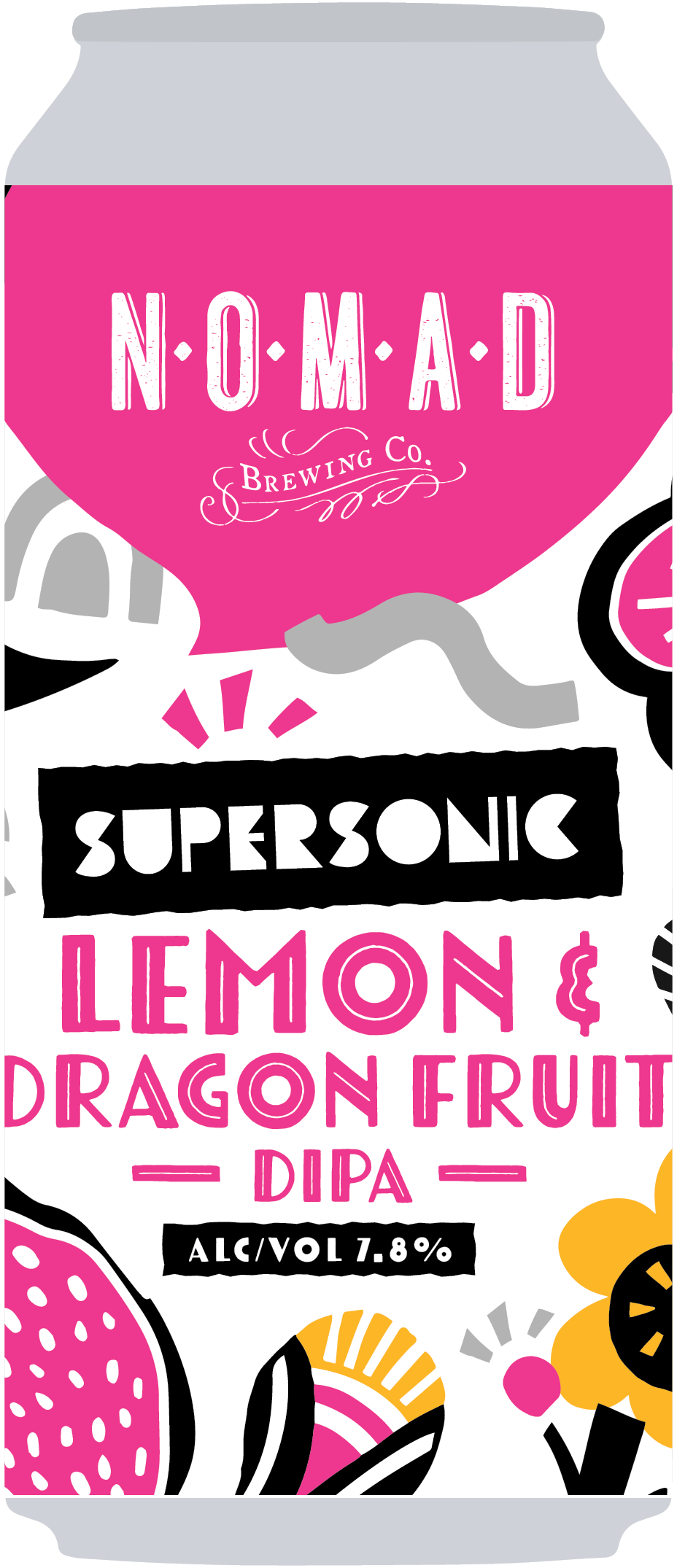 Nomad - Supersonic Dragonfruit DIPA - Fruited Hazy DIPA 7.5% - Can - 440ml