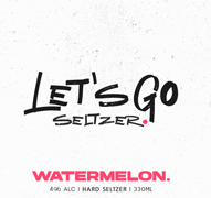 Let's Go Hard Seltzer  - Watermelon - 330ml Can - 4%. 12 and 24 pack